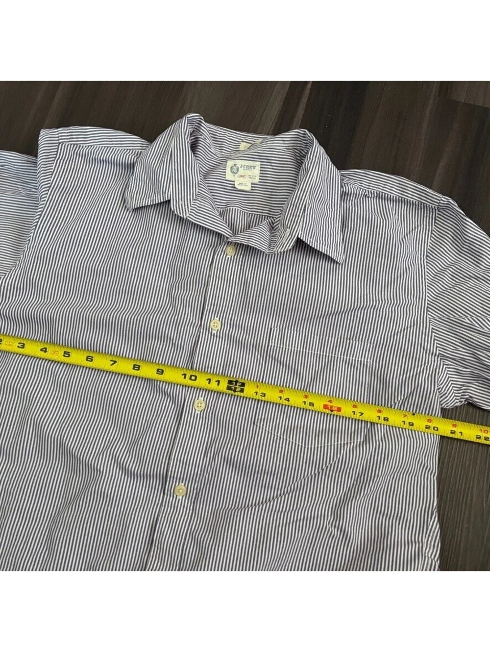 J.Crew Men's Sz Large Purple Striped 2-Ply Cotton Button Down Shirt Long Sleeve